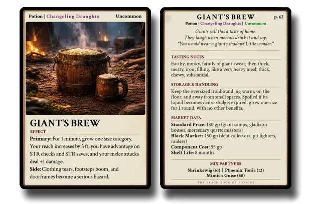 Reference card front and back preview
